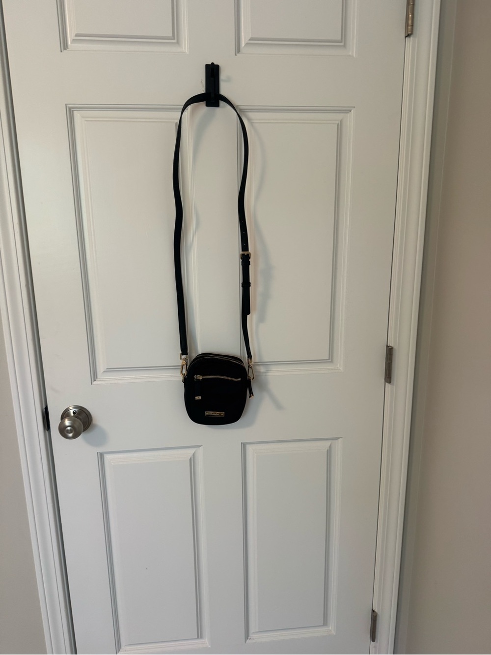 Calvin Klein Black Mini Crossbody with Gold Hardware